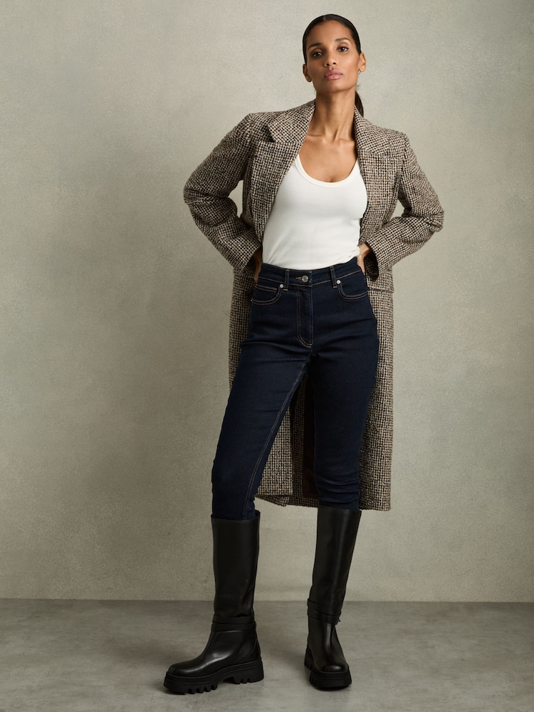 Reiss Black Albany Leather Chunky Flat Knee-High Boots - Image 2 of 5