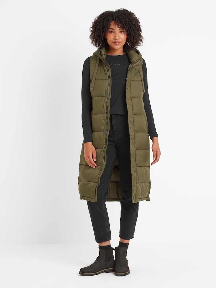 Tog 24 Green Newall Long Padded Gilet - Image 1 of 7
