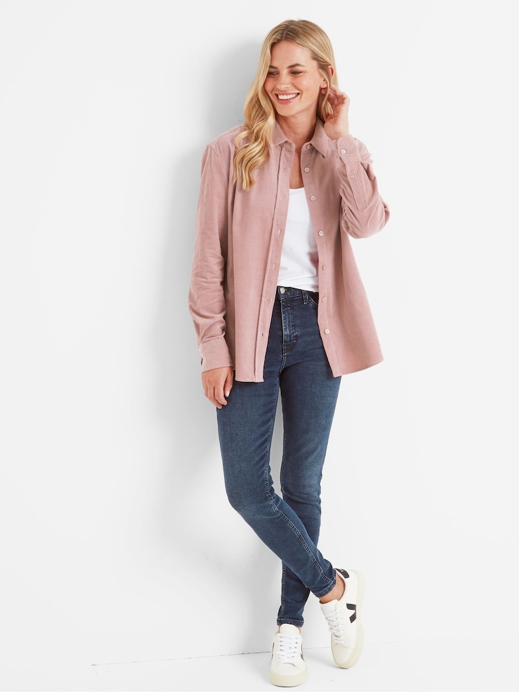 Tog 24 Pink Womens Harby Long Sleeve Faded 100% Cotton Shirt - Image 2 of 6