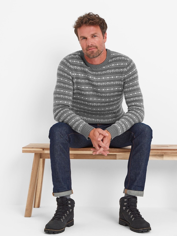 Tog 24 Grey Mens Gregory Knitted Jumper - Image 5 of 6