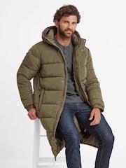 Tog 24 Green Mens Langrick Long Padded Jacket - Image 4 of 7
