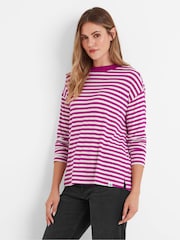 Tog 24 Purple Womens Jerry Long Sleeve Fuscia 100% Cotton T-Shirt - Image 2 of 5