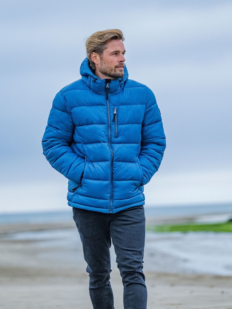 Tog 24 Blue Chrome Maloney Hooded Padded Coat Jacket - Image 1 of 8