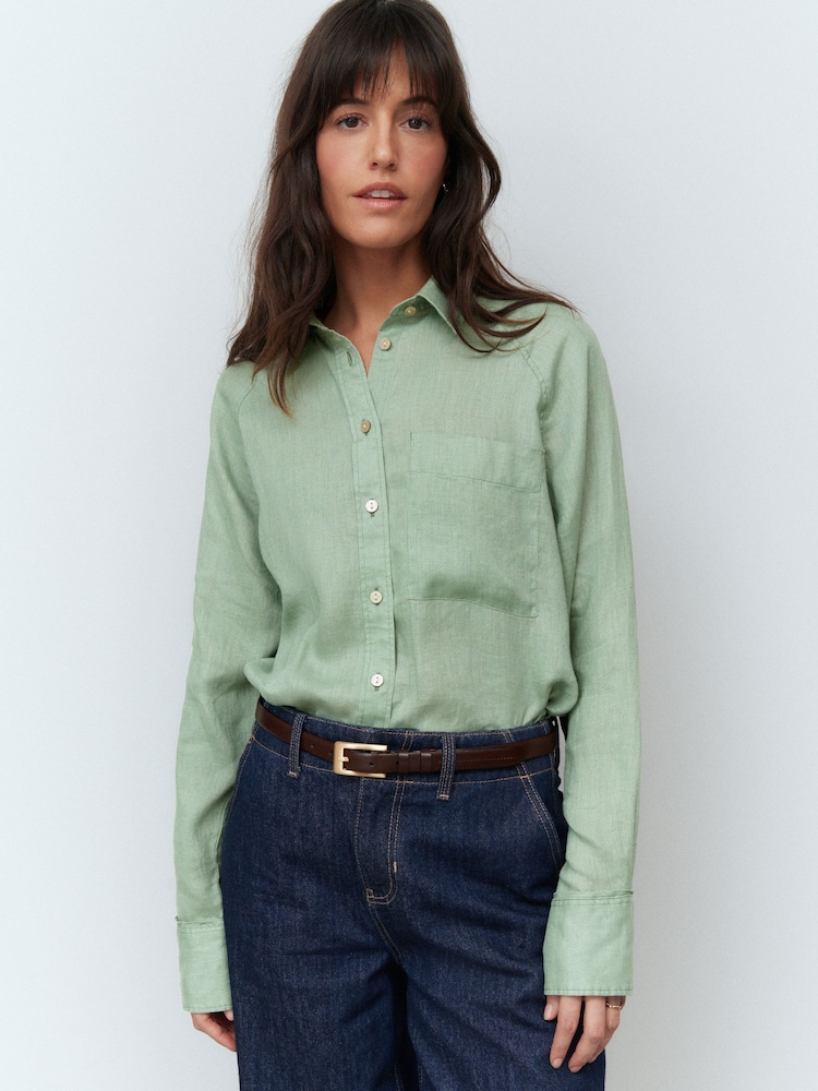 Verzui - 100% Lenjerie de pat Button Down Relaxed Mânecă lungă Cămăși - Image 4 of 9