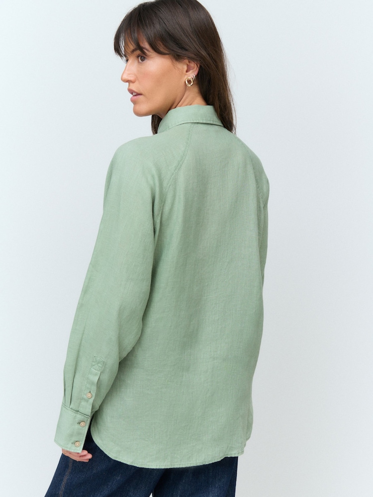 Verzui - 100% Lenjerie de pat Button Down Relaxed Mânecă lungă Cămăși - Image 5 of 9