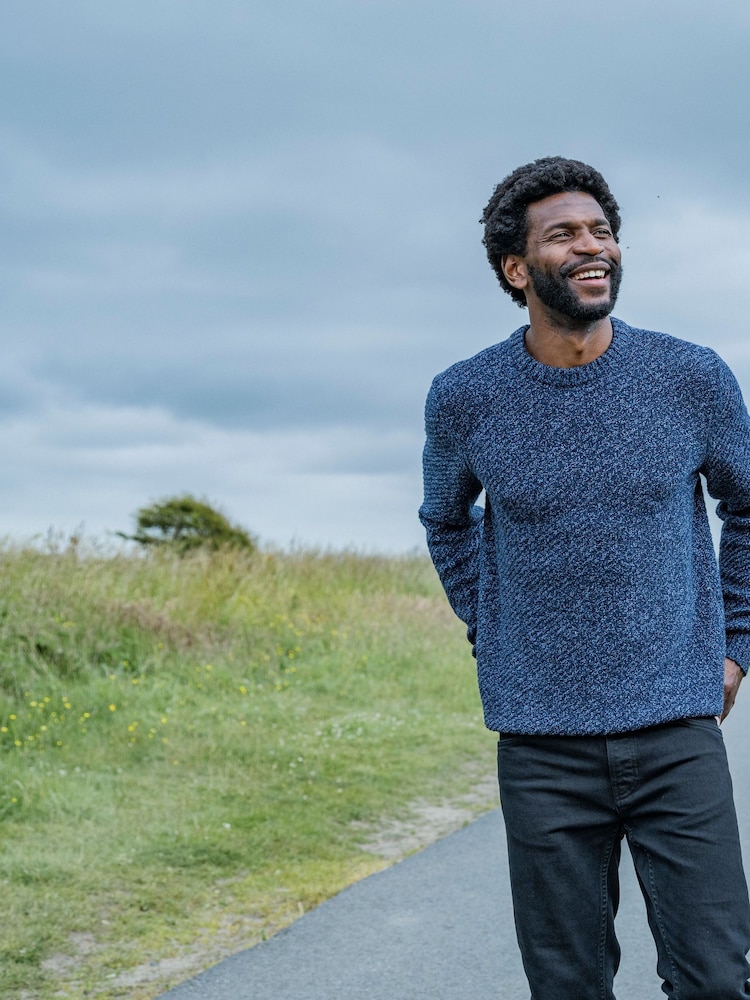 Tog 24 Blue Mens Jeremy Knitted Jumper - Image 2 of 6