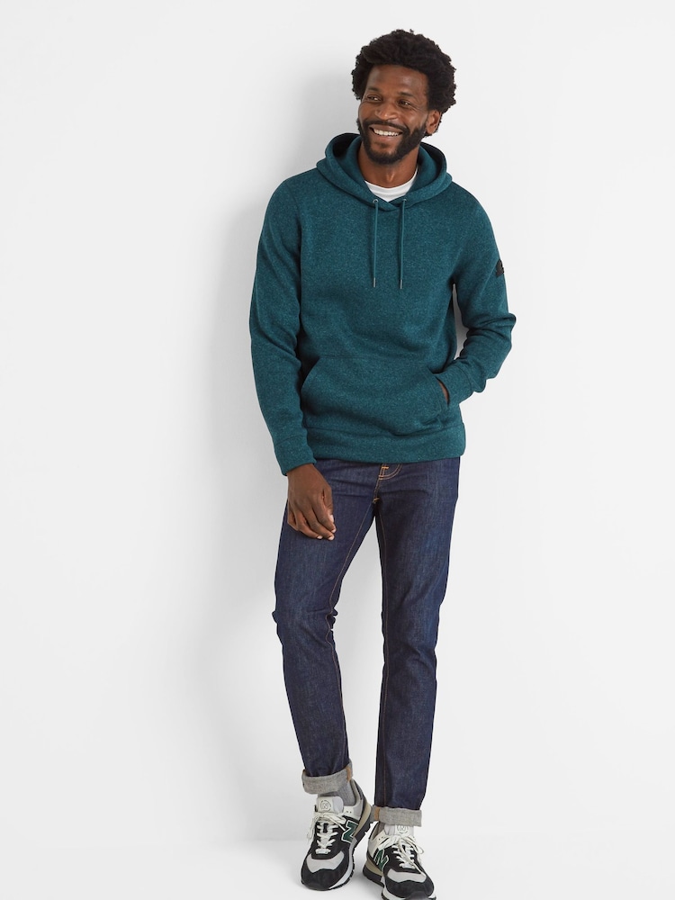 Tog 24 Green Mosby Mens Knitlook Fleece Hoodie - Image 1 of 5