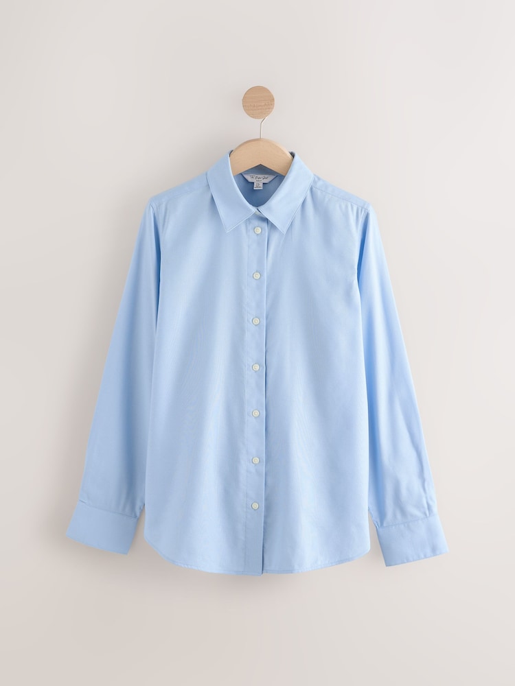 Light Blue Oversized Long Sleeve Oxford Shirt - Image 6 of 7