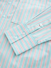 Blue/Pink Stripe Girlfriend Oversized Long Sleeve Shirt - Image 8 of 8