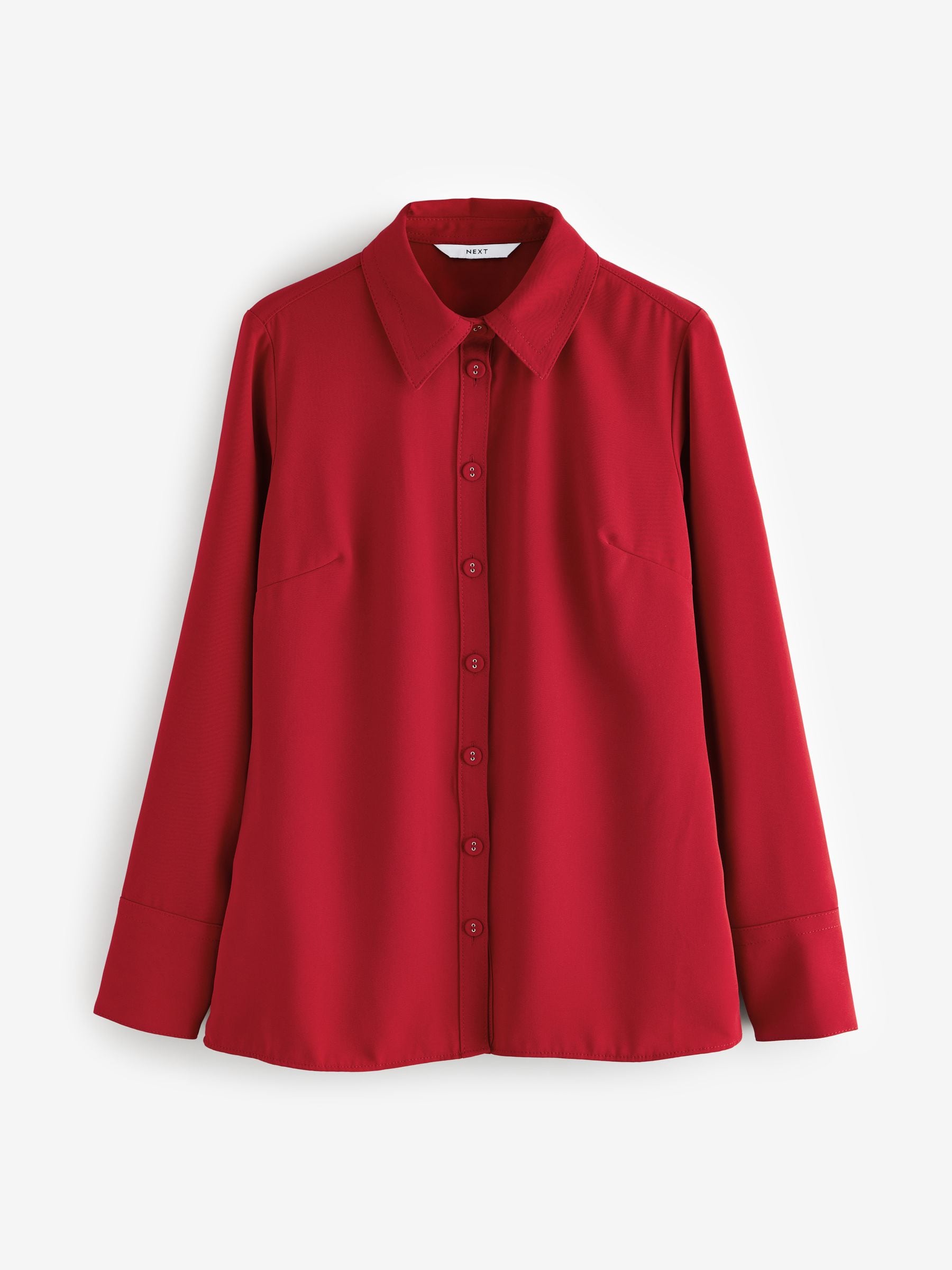 Buy Red Crepe Long Sleeve Button Down Shirt from Next USA