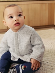Grey Baby Textured Bomber Jacket (0mths-2yrs) - Image 1 of 4
