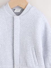 Grey Textured Baby Bomber Jacket (0mths-2yrs) - Image 7 of 9
