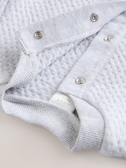 Grey Textured Baby Bomber Jacket (0mths-2yrs) - Image 8 of 9