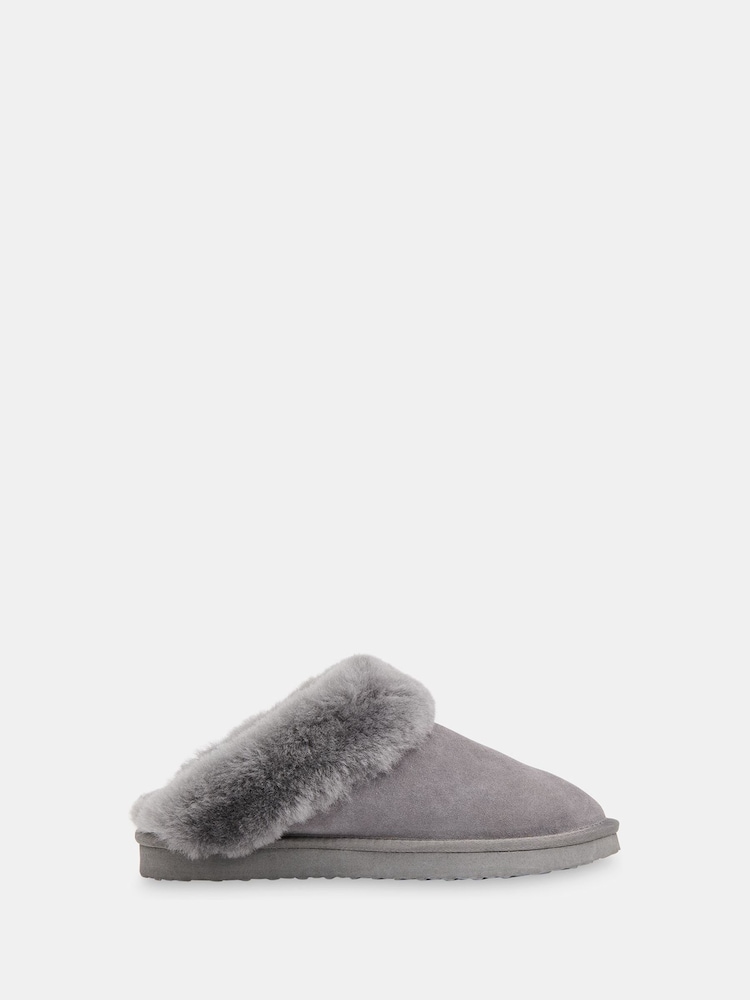 Whistles Grey Emilia Cuff Slippers - Image 1 of 4