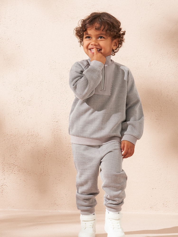 Angel & Rocket Grey Cody Herringbone Tracksuit Set - Image 4 of 4