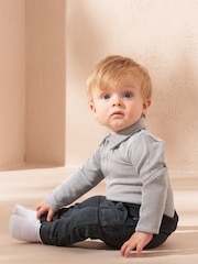 Angel & Rocket Grey Herringbone Bodysuit And Jersey Joggers Set - Image 2 of 3
