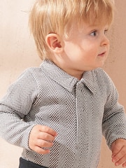 Angel & Rocket Grey Herringbone Bodysuit And Jersey Joggers Set - Image 3 of 3