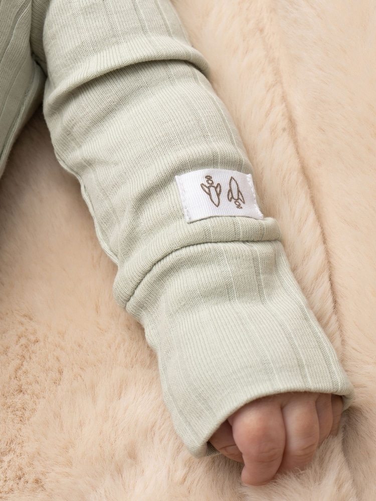 Angel & Rocket Green Remy Babygrow With Hat - Image 3 of 5