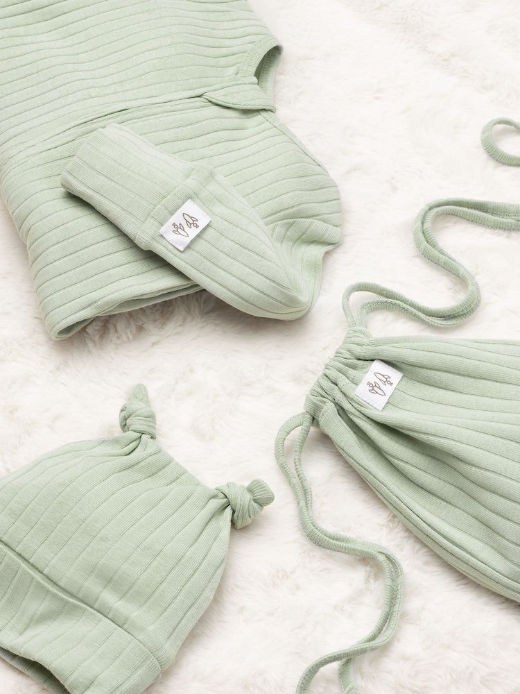 Angel & Rocket Green Remy Babygrow With Hat - Image 5 of 5
