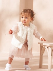 Angel & Rocket Cream Cici Faux Fur Gilet - Image 1 of 7