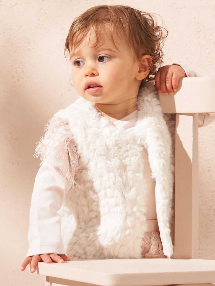 Angel & Rocket Cream Cici Faux Fur Gilet - Image 2 of 7
