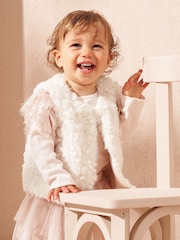 Angel & Rocket Cream Cici Faux Fur Gilet - Image 4 of 7