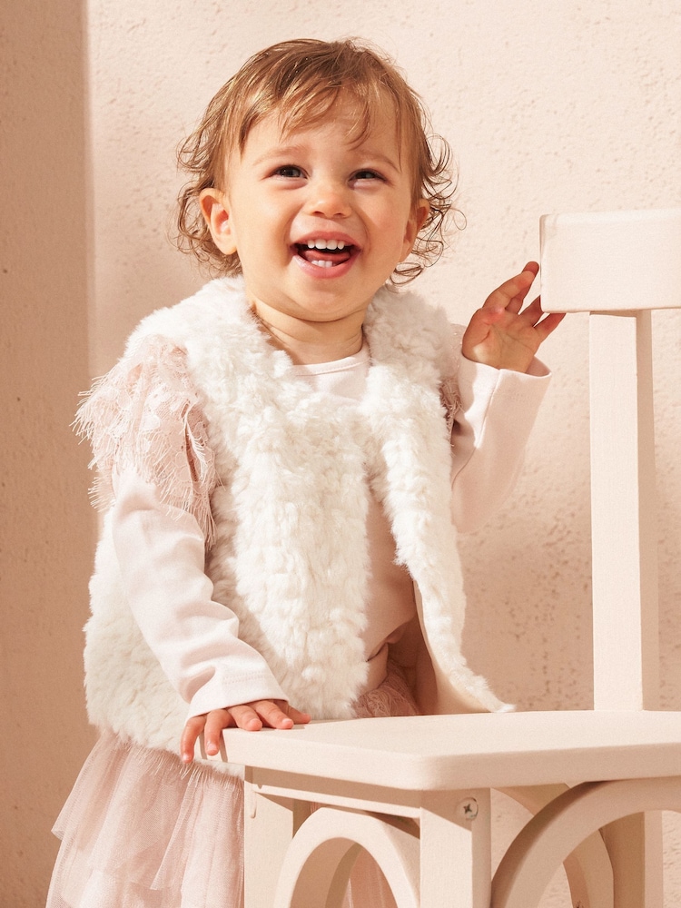Angel & Rocket Cream Cici Faux Fur Gilet - Image 4 of 7