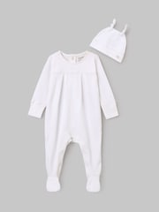 Angel & Rocket White Marcel Cotton Collar Babygrow - Image 1 of 5