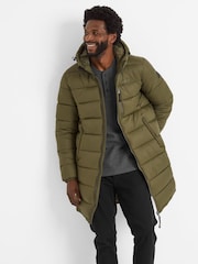Tog 24 Green Mens Barnby Long Padded Jacket - Image 1 of 7
