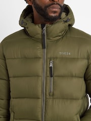 Tog 24 Green Mens Barnby Long Padded Jacket - Image 5 of 7