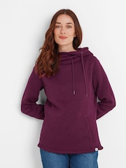 Tog 24 Burgundy Red Womens Acer Knitlook Fleece Hoodie - Image 2 of 5