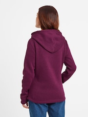 Tog 24 Burgundy Red Womens Acer Knitlook Fleece Hoodie - Image 3 of 5