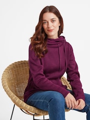 Tog 24 Burgundy Red Womens Acer Knitlook Fleece Hoodie - Image 4 of 5