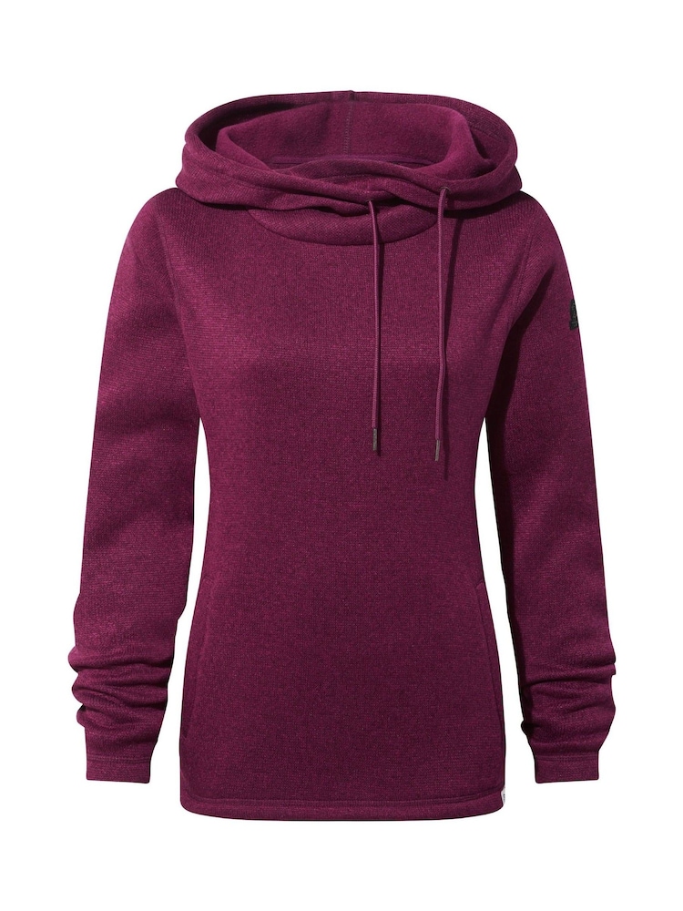 Tog 24 Burgundy Red Womens Acer Knitlook Fleece Hoodie - Image 5 of 5