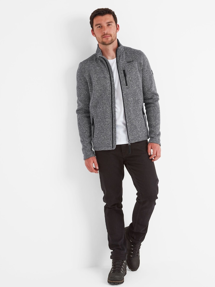 Tog 24 Grey Mens Cresswell Knitlook Fleece Jacket - Image 1 of 7