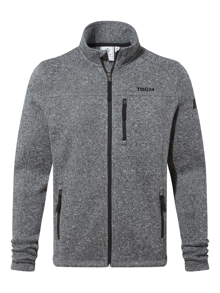 Tog 24 Grey Mens Cresswell Knitlook Fleece Jacket - Image 6 of 6