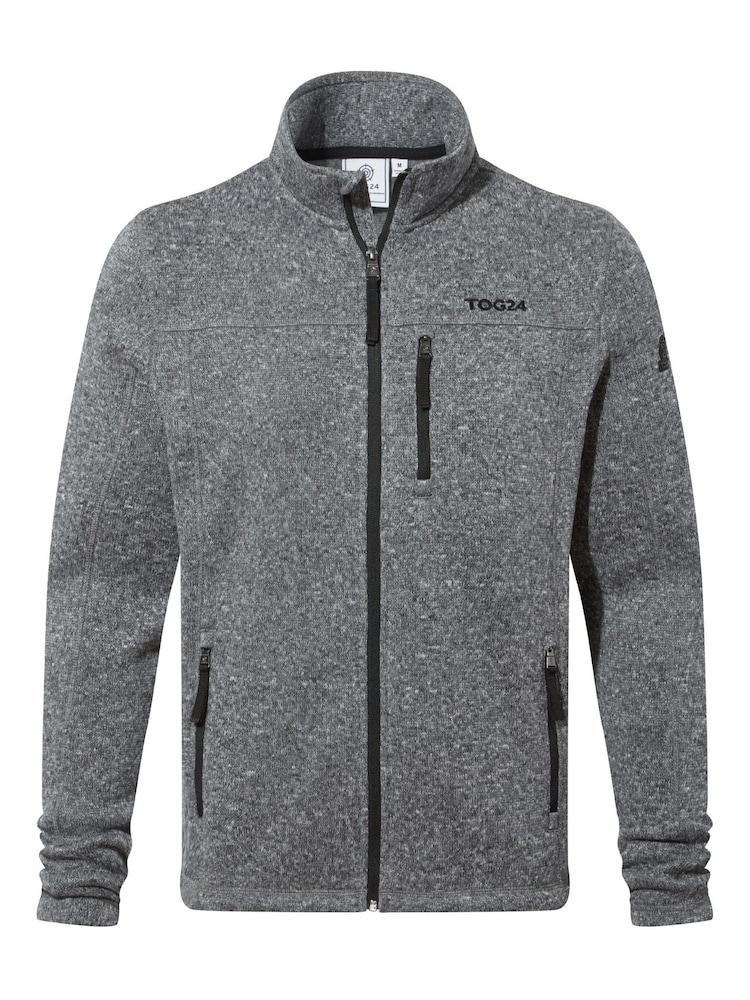 Tog 24 Grey Mens Cresswell Knitlook Fleece Jacket - Image 7 of 7