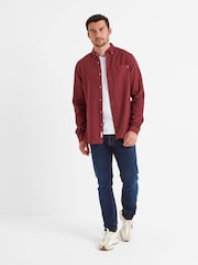 Tog 24 Red Mens Ezra Long Sleeve 100% Cotton Port Shirt - Image 1 of 5