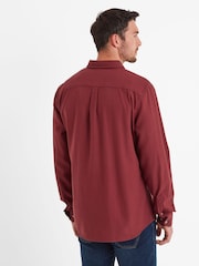 Tog 24 Red Mens Ezra Long Sleeve 100% Cotton Port Shirt - Image 3 of 5