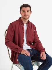 Tog 24 Red Mens Ezra Long Sleeve 100% Cotton Port Shirt - Image 4 of 5