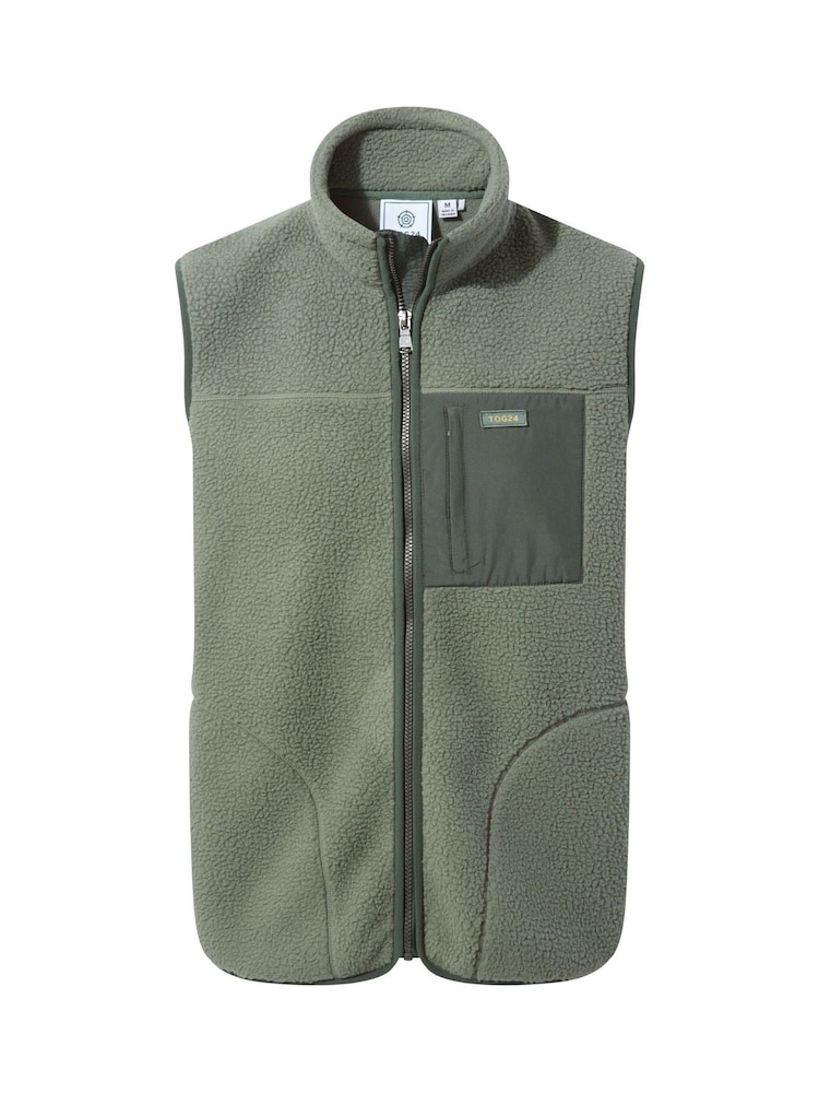 Tog 24 Green Evan Mens Sherpa Gilet - Image 6 of 6