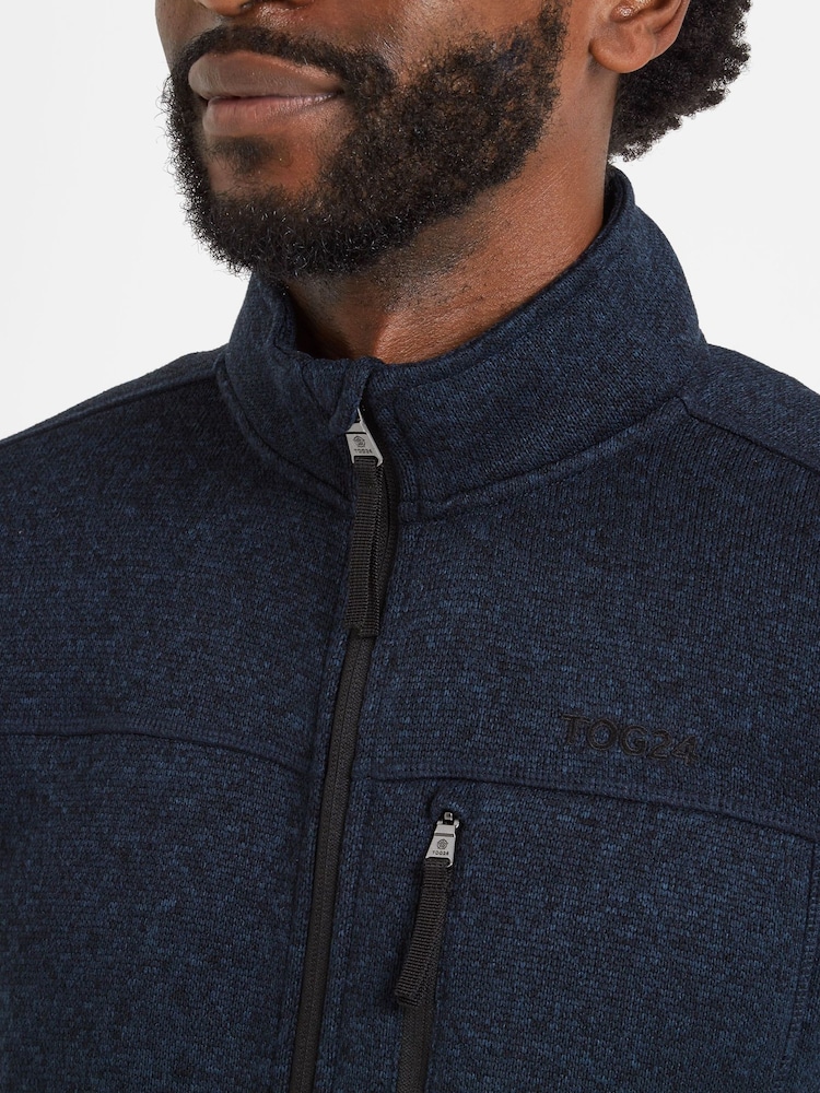 Blauw - Tog 24 Mens Cresswell Knitlook Fleece Jacket - Image 5 of 7