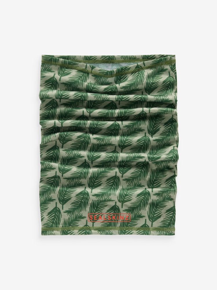 Sealskinz Green Harpley Water Repellent Winter Leaf Print Neck Warmer Snood - Image 1 of 1