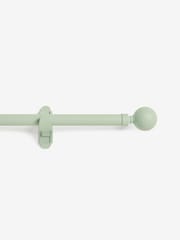 Pastel Green Klick Fit Ball Finial Extendable Curtain Pole Kit 28mm - Image 1 of 5