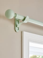 Pastel Green Klick Fit Ball Finial Extendable Curtain Pole Kit 28mm - Image 4 of 5