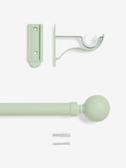 Pastel Green Klick Fit Ball Finial Extendable Curtain Pole Kit 28mm - Image 5 of 5