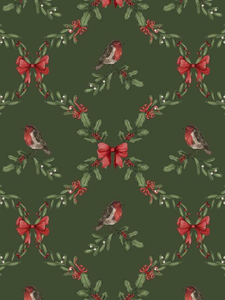 Avalon Home Green Garlands 100% Cotton Pair of Napkins - Image 6 of 6