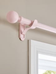 Pastel Pink Klick Fit Ball Finial Extendable Curtain Pole Kit 28mm - Image 1 of 5