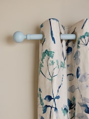 Pastel Blue Klick Fit Ball Finial Extendable Curtain Pole Kit 28mm - Image 1 of 5