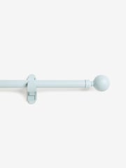 Pastel Blue Klick Fit Ball Finial Extendable Curtain Pole Kit 28mm - Image 4 of 5